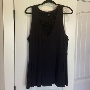 Torrid size 1 black lace up peplum blouse